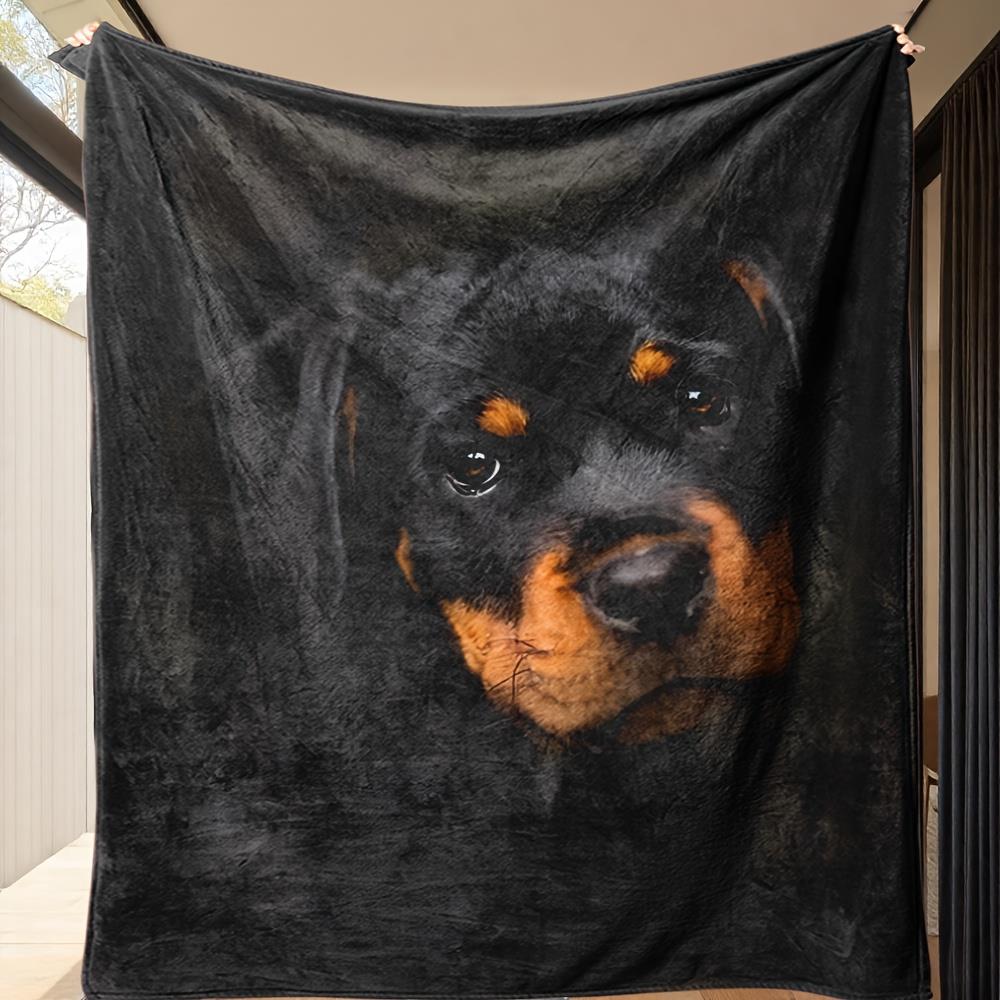 Home Textiles Face Towel - Black and brown dog face pattern
